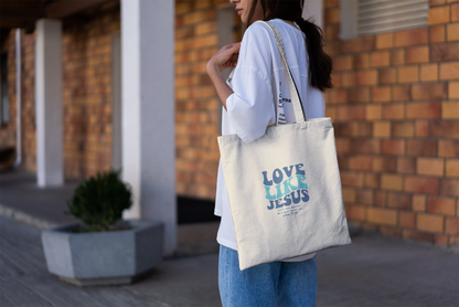 Embroidered Love Like Jesus Christian Verse Tote Bag